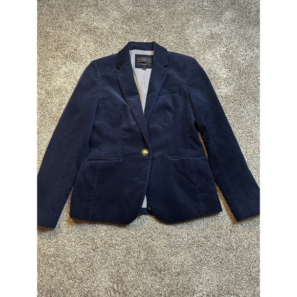 J. Crew Jackets & Blazers - J.Crew Navy Corduroy Campbell Blazer Jacket Women's Size: 8